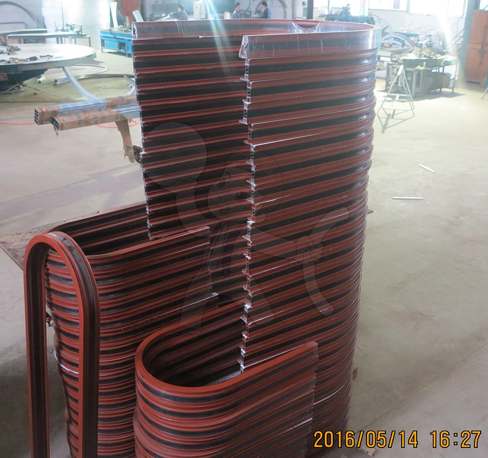 Bending of broken bridge aluminum profiles